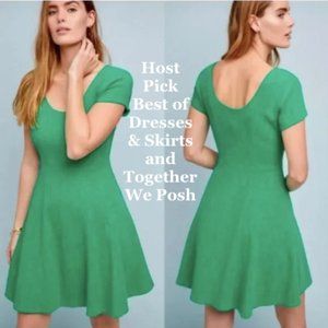 Anthropologie Maeve Nova Green Skater Dress